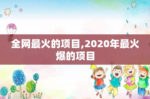 全网最火的项目,2020年最火爆的项目