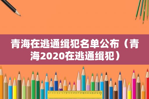 青海在逃通缉犯名单公布（青海2020在逃通缉犯）