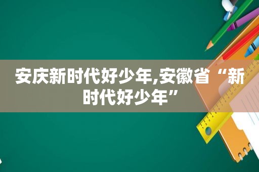 安庆新时代好少年,安徽省“新时代好少年”