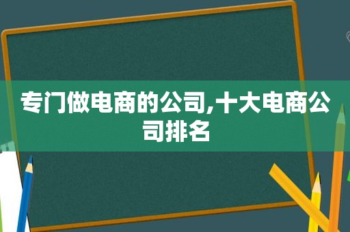 专门做电商的公司,十大电商公司排名