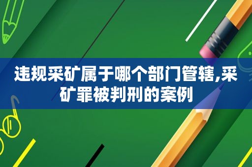 违规采矿属于哪个部门管辖,采矿罪被判刑的案例