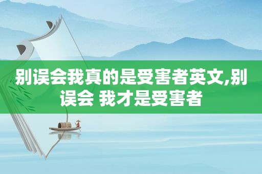 别误会我真的是受害者英文,别误会 我才是受害者