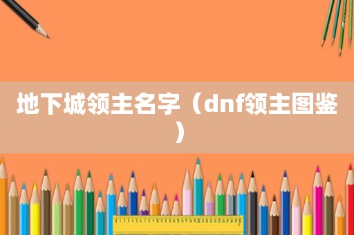 地下城领主名字（dnf领主图鉴）