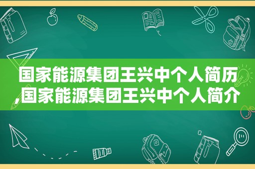 国家能源集团王兴中个人简历,国家能源集团王兴中个人简介  第1张