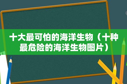 十大最可怕的海洋生物（十种最危险的海洋生物图片）