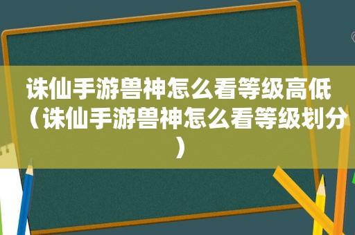 诛仙手游兽神怎么看等级高低（诛仙手游兽神怎么看等级划分）