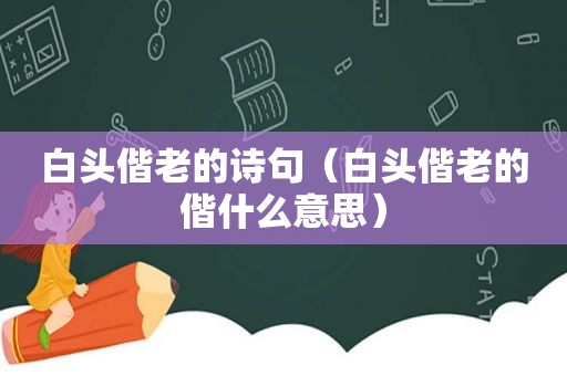 白头偕老的诗句（白头偕老的偕什么意思）