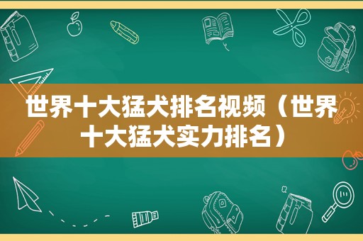 世界十大猛犬排名视频（世界十大猛犬实力排名）