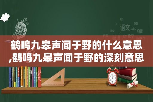 鹤鸣九皋声闻于野的什么意思,鹤鸣九皋声闻于野的深刻意思