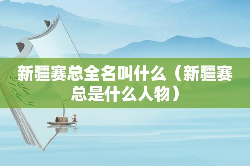 新疆赛总全名叫什么（新疆赛总是什么人物）