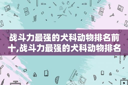 战斗力最强的犬科动物排名前十,战斗力最强的犬科动物排名第一