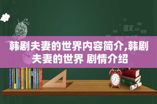 韩剧夫妻的世界内容简介,韩剧 夫妻的世界 剧情介绍  第1张