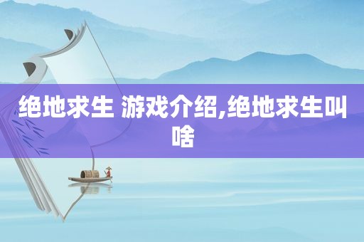 绝地求生 游戏介绍,绝地求生叫啥