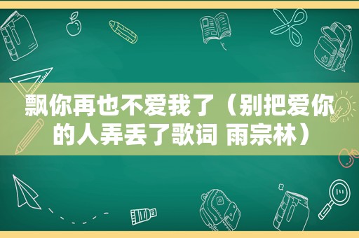 飘你再也不爱我了（别把爱你的人弄丢了歌词 雨宗林）