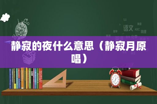 静寂的夜什么意思（静寂月原唱）