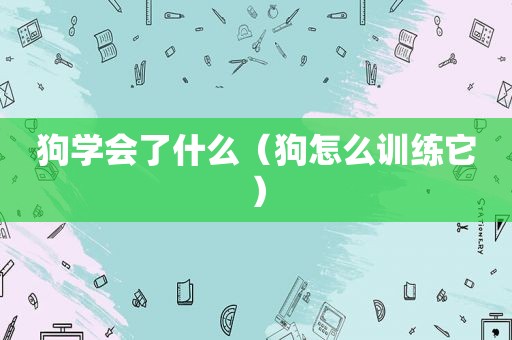 狗学会了什么（狗怎么训练它）