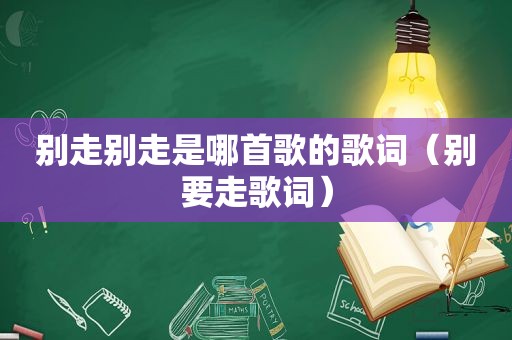 别走别走是哪首歌的歌词（别要走歌词）