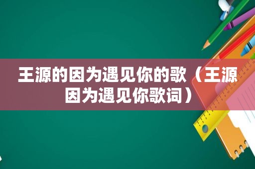 王源的因为遇见你的歌（王源因为遇见你歌词）