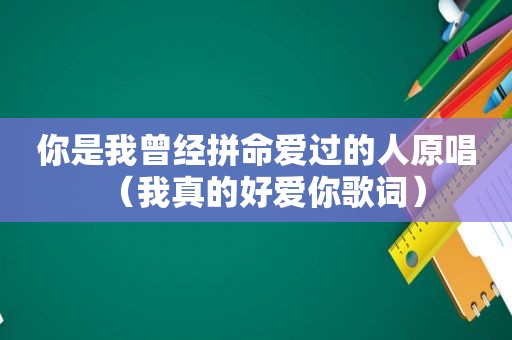 你是我曾经拼命爱过的人原唱（我真的好爱你歌词）