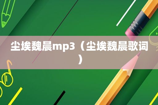 尘埃魏晨mp3（尘埃魏晨歌词）