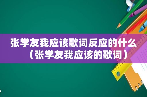 张学友我应该歌词反应的什么（张学友我应该的歌词）