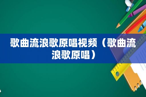 歌曲流浪歌原唱视频（歌曲流浪歌原唱）