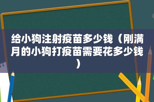 给小狗注射疫苗多少钱（刚满月的小狗打疫苗需要花多少钱）