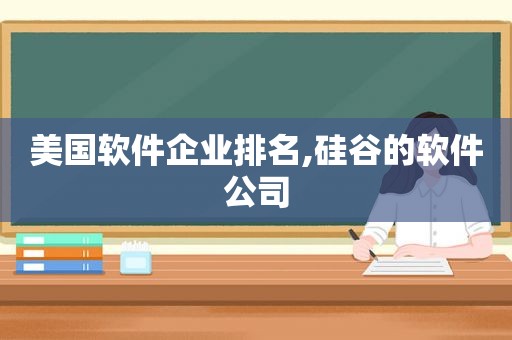 美国软件企业排名,硅谷的软件公司