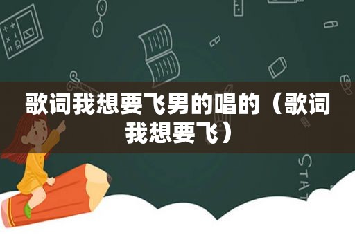 歌词我想要飞男的唱的（歌词我想要飞）