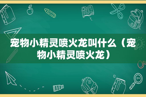 宠物小精灵喷火龙叫什么（宠物小精灵喷火龙）