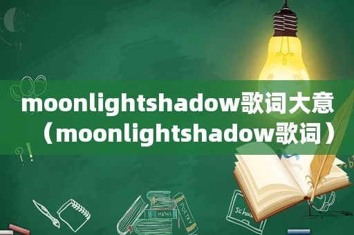 moonlightshadow歌词大意（moonlightshadow歌词）