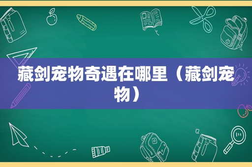 藏剑宠物奇遇在哪里（藏剑宠物）