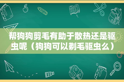 帮狗狗剪毛有助于散热还是驱虫呢（狗狗可以剃毛驱虫么）