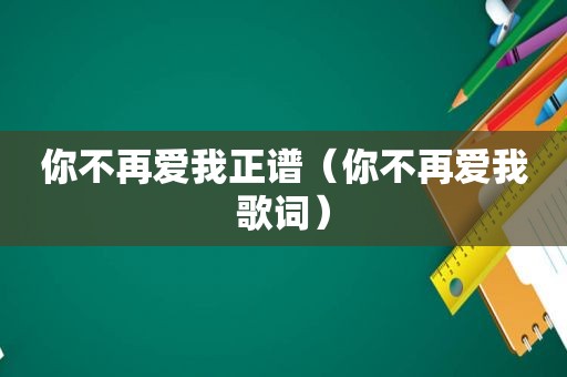 你不再爱我正谱（你不再爱我歌词）