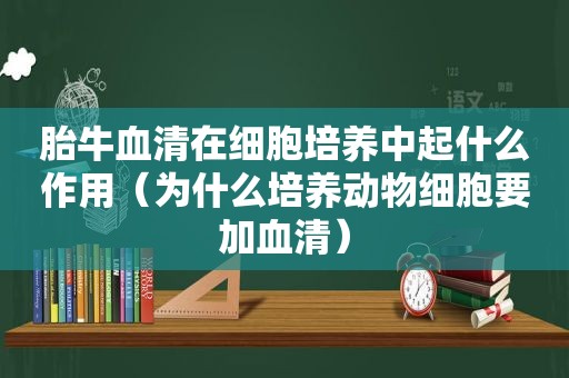 胎牛血清在细胞培养中起什么作用（为什么培养动物细胞要加血清）