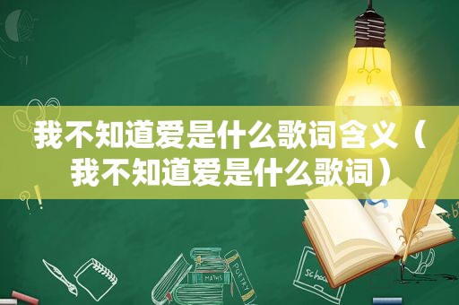 我不知道爱是什么歌词含义（我不知道爱是什么歌词）