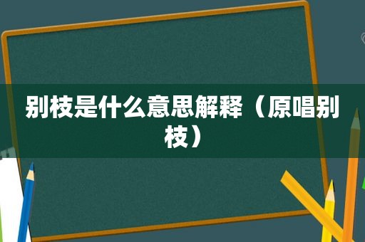 别枝是什么意思解释（原唱别枝）