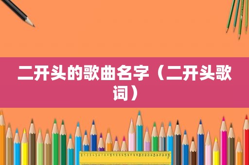 二开头的歌曲名字（二开头歌词）