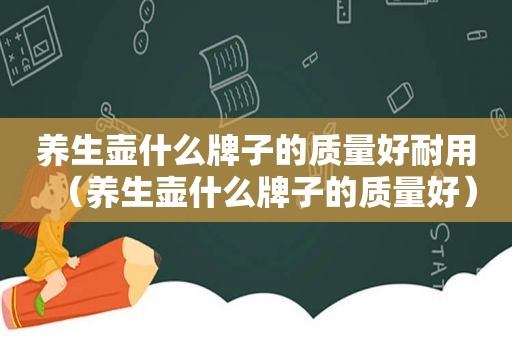 养生壶什么牌子的质量好耐用（养生壶什么牌子的质量好）