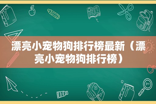 漂亮小宠物狗排行榜最新（漂亮小宠物狗排行榜）