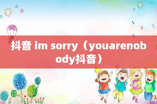 抖音 im sorry（youarenobody抖音）