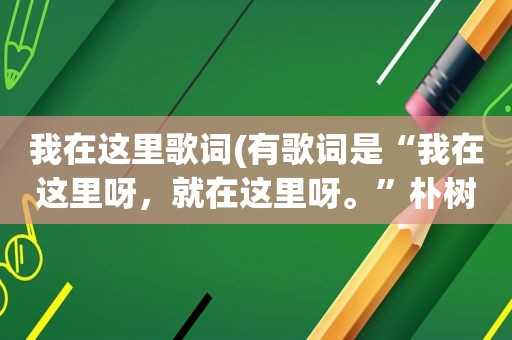 我在这里歌词(有歌词是“我在这里呀，就在这里呀。”朴树的！但歌名是什么)