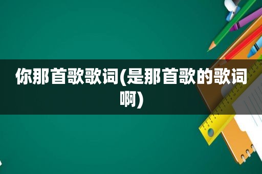 你那首歌歌词(是那首歌的歌词啊)