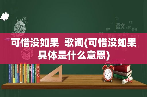 可惜没如果  歌词(可惜没如果具体是什么意思)