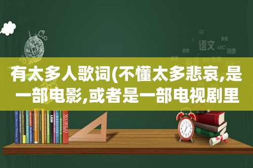 有太多人歌词(不懂太多悲哀,是一部电影,或者是一部电视剧里面的一句歌词,请问那个电视剧或)