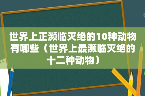 世界上正濒临灭绝的10种动物有哪些（世界上最濒临灭绝的十二种动物）