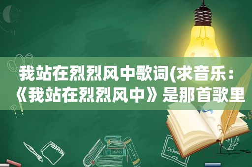 我站在烈烈风中歌词(求音乐：《我站在烈烈风中》是那首歌里的)