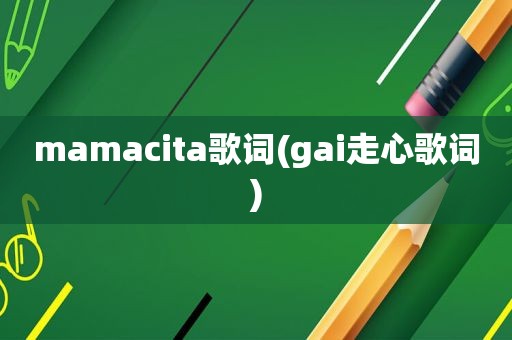 mamacita歌词(gai走心歌词)