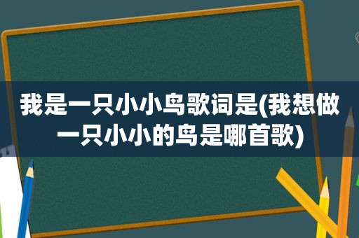 我是一只小小鸟歌词是(我想做一只小小的鸟是哪首歌)