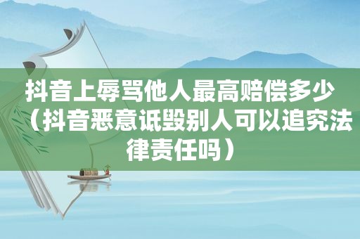 抖音上辱骂他人最高赔偿多少（抖音恶意诋毁别人可以追究法律责任吗）